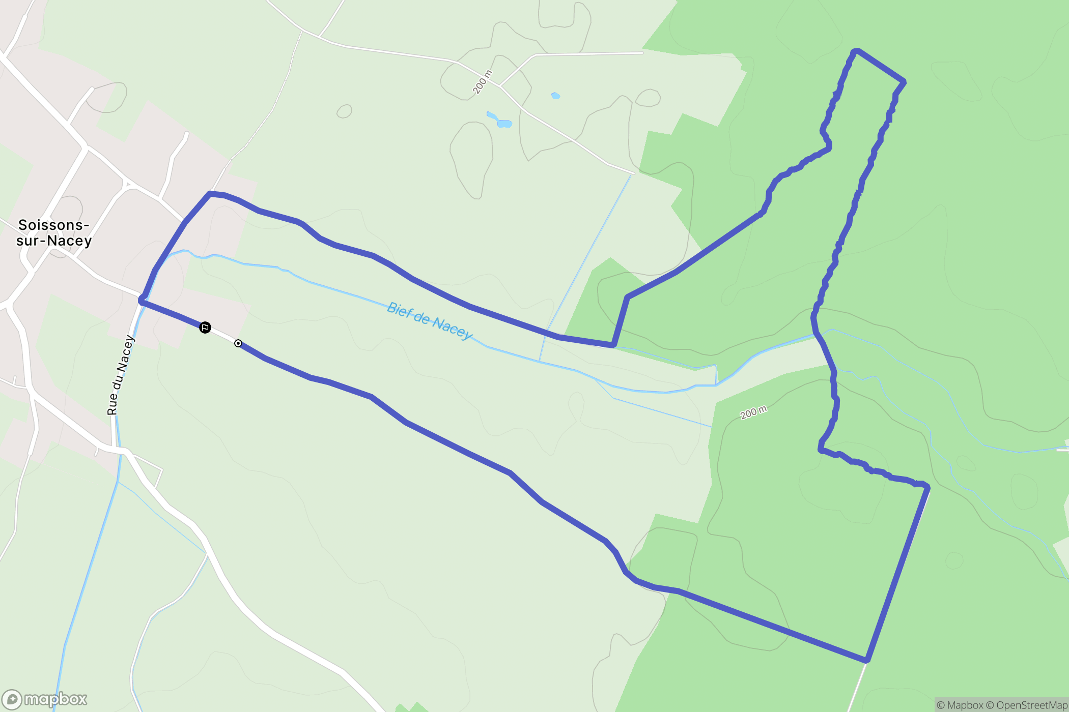 Soissons-sur-Nacey : carte du parcours de randonnée - France