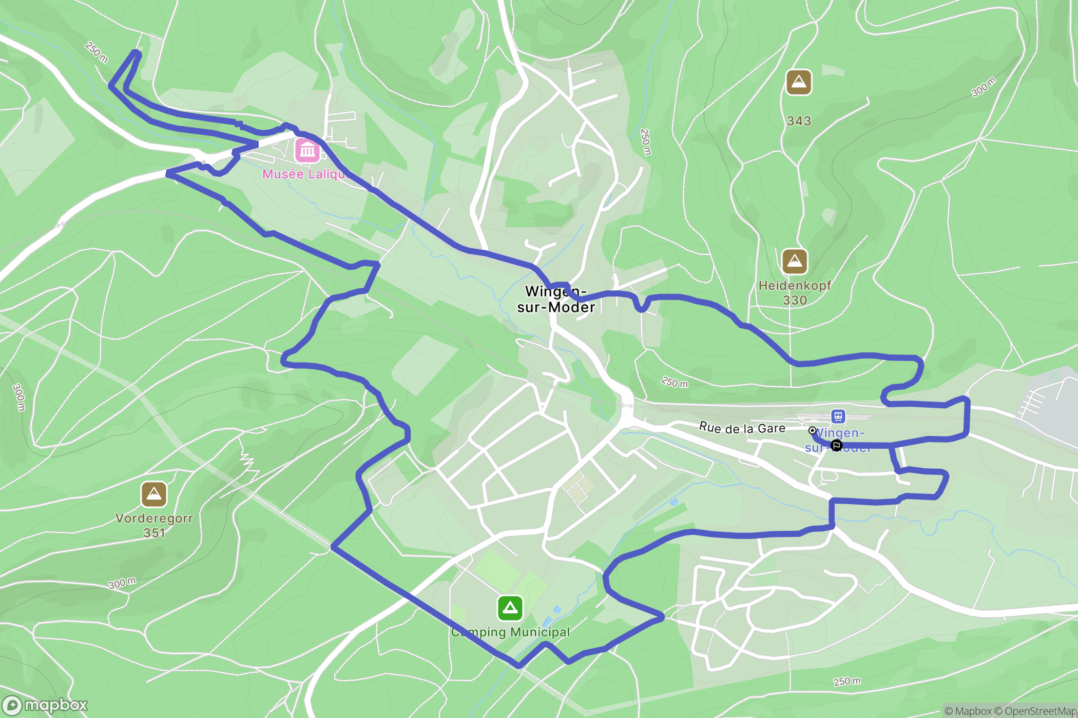 Wingen-sur-Moder : carte du parcours de randonnée - France