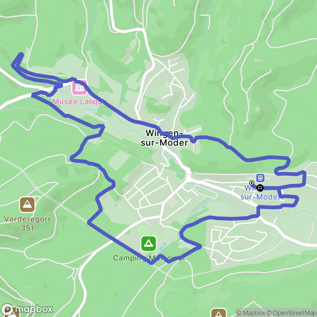 Wingen-sur-Moder : carte du parcours de randonnée - France