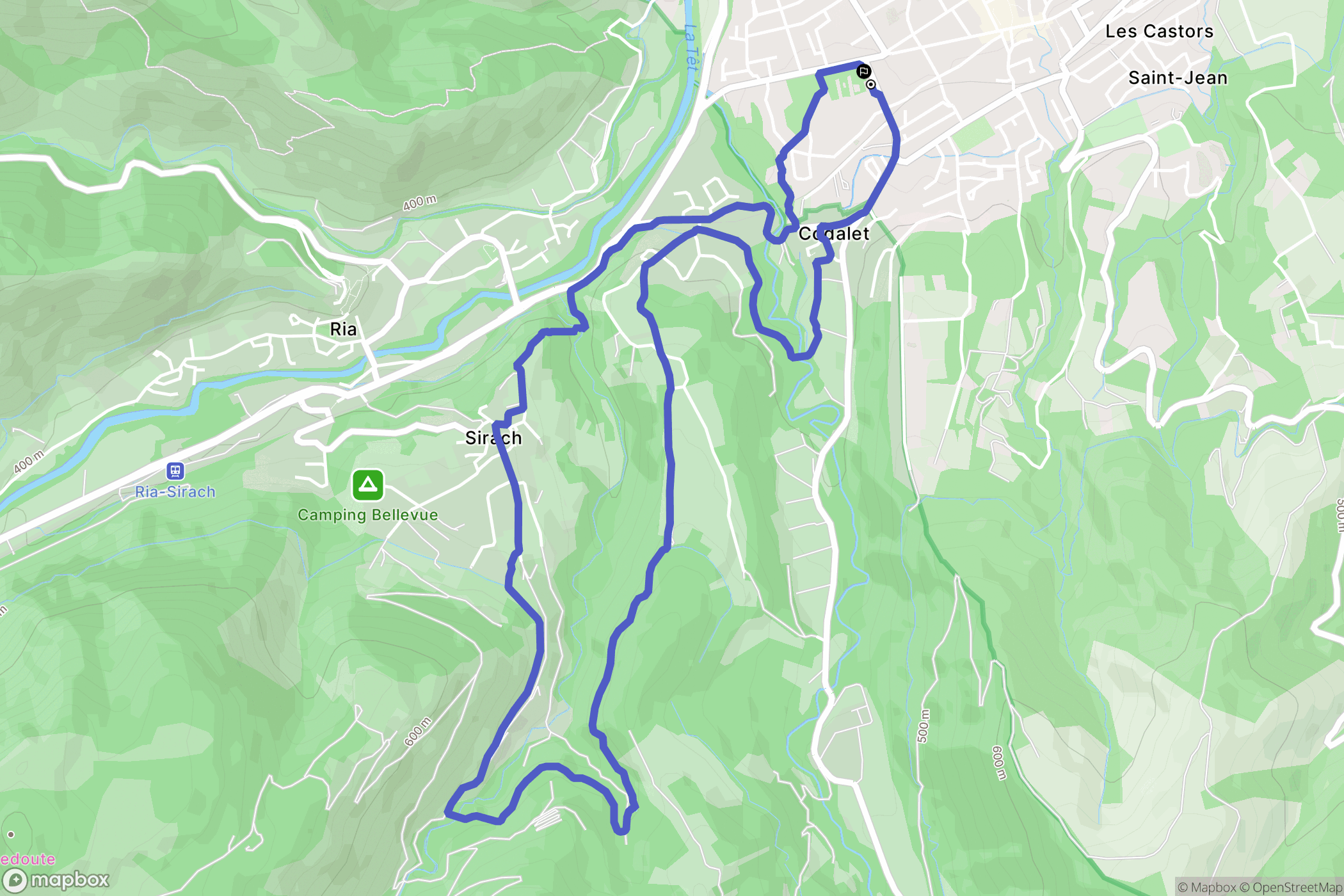 Prades : carte du parcours de randonnée - France