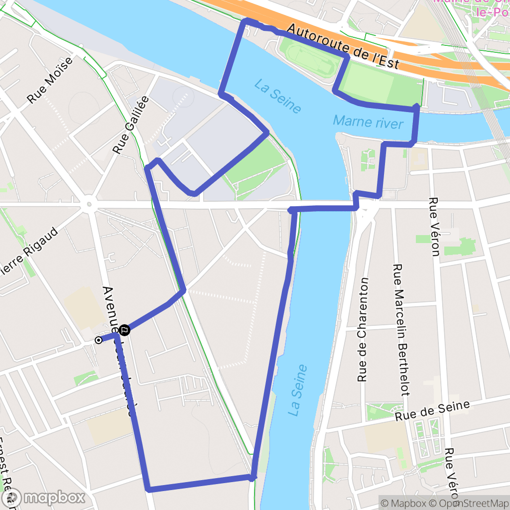 Ivry-sur-Seine : carte du parcours de randonnée - France
