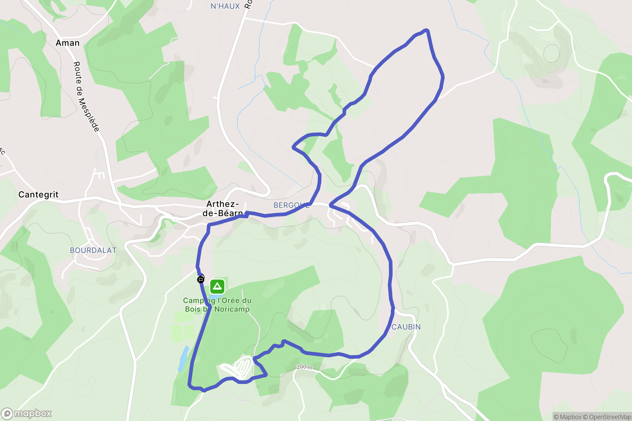 Arthez-de-Béarn : carte du parcours de randonnée - France