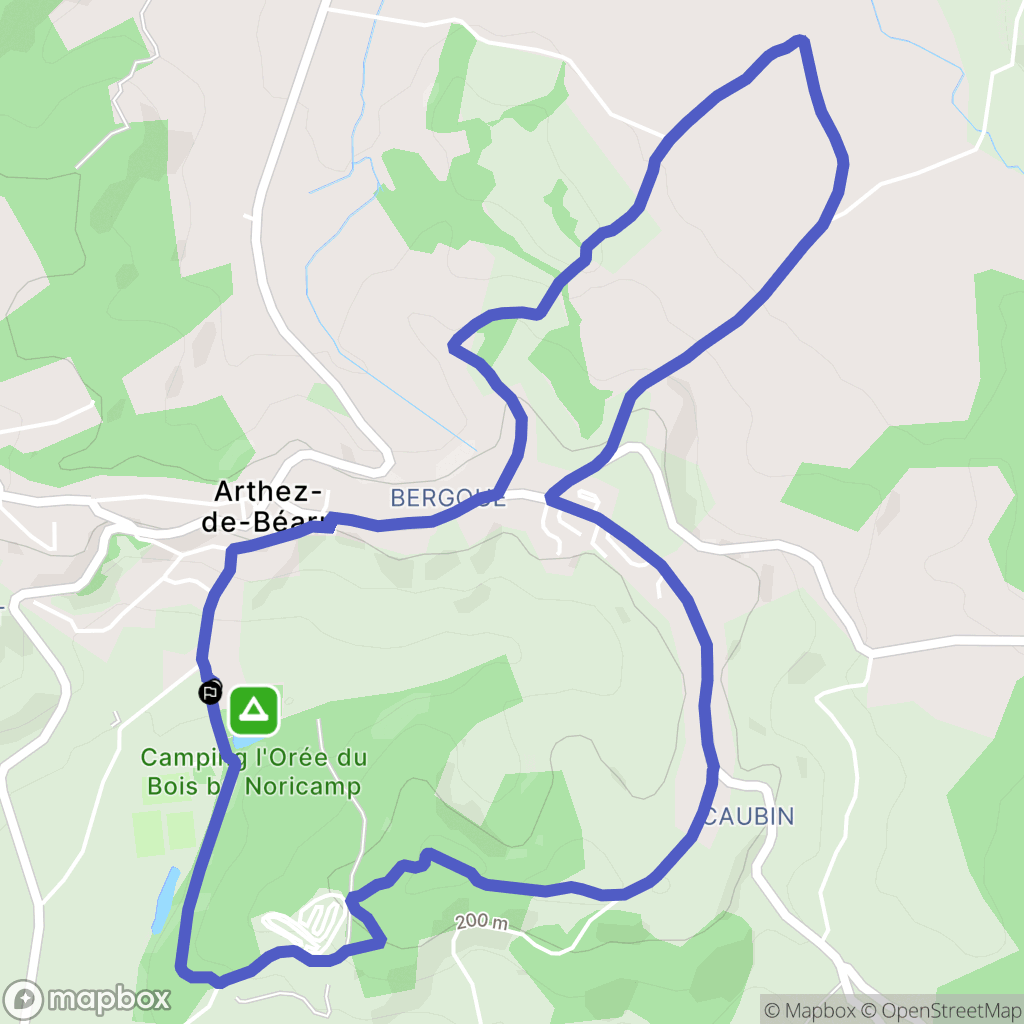 Arthez-de-Béarn : carte du parcours de randonnée - France