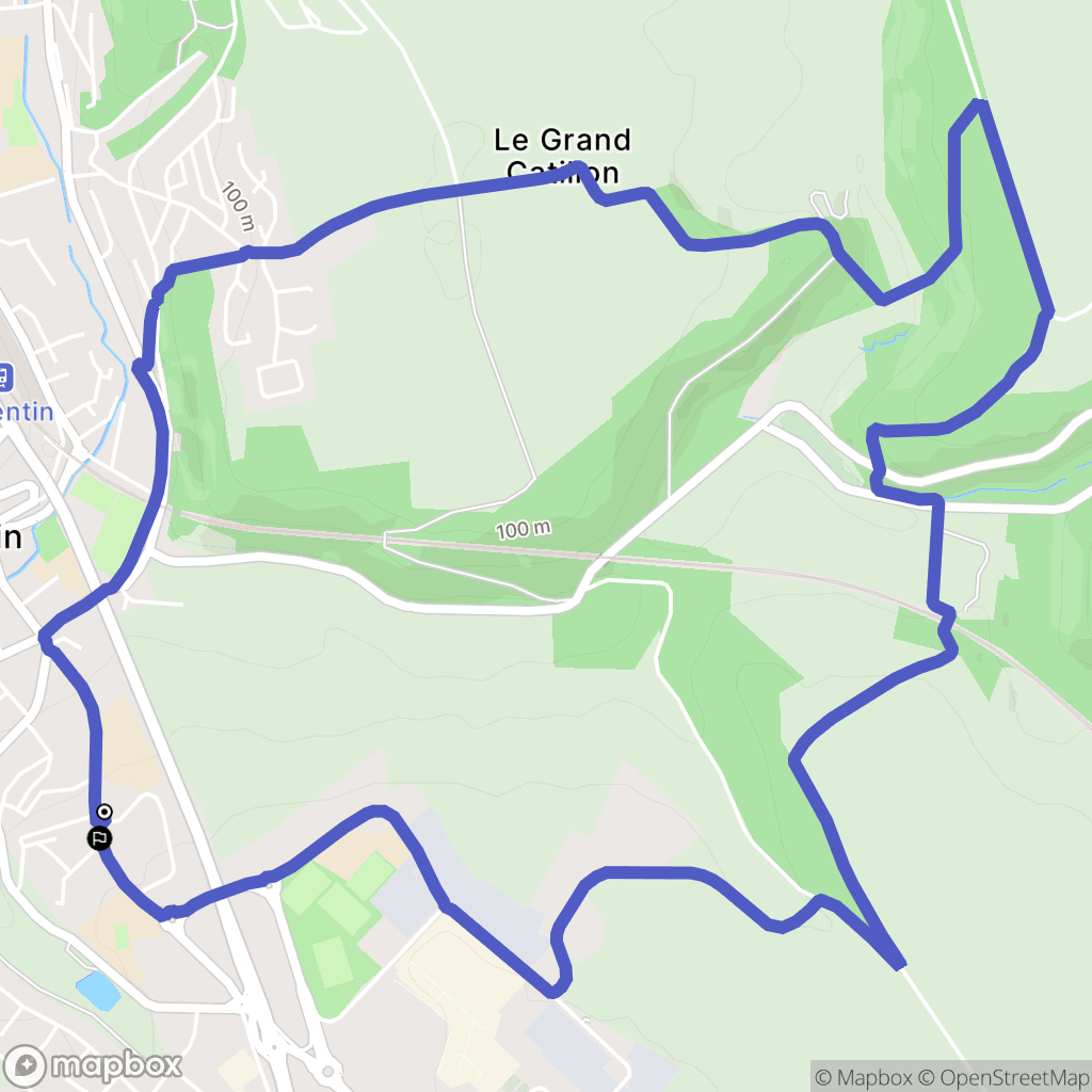 Barentin : carte du parcours de randonnée - France