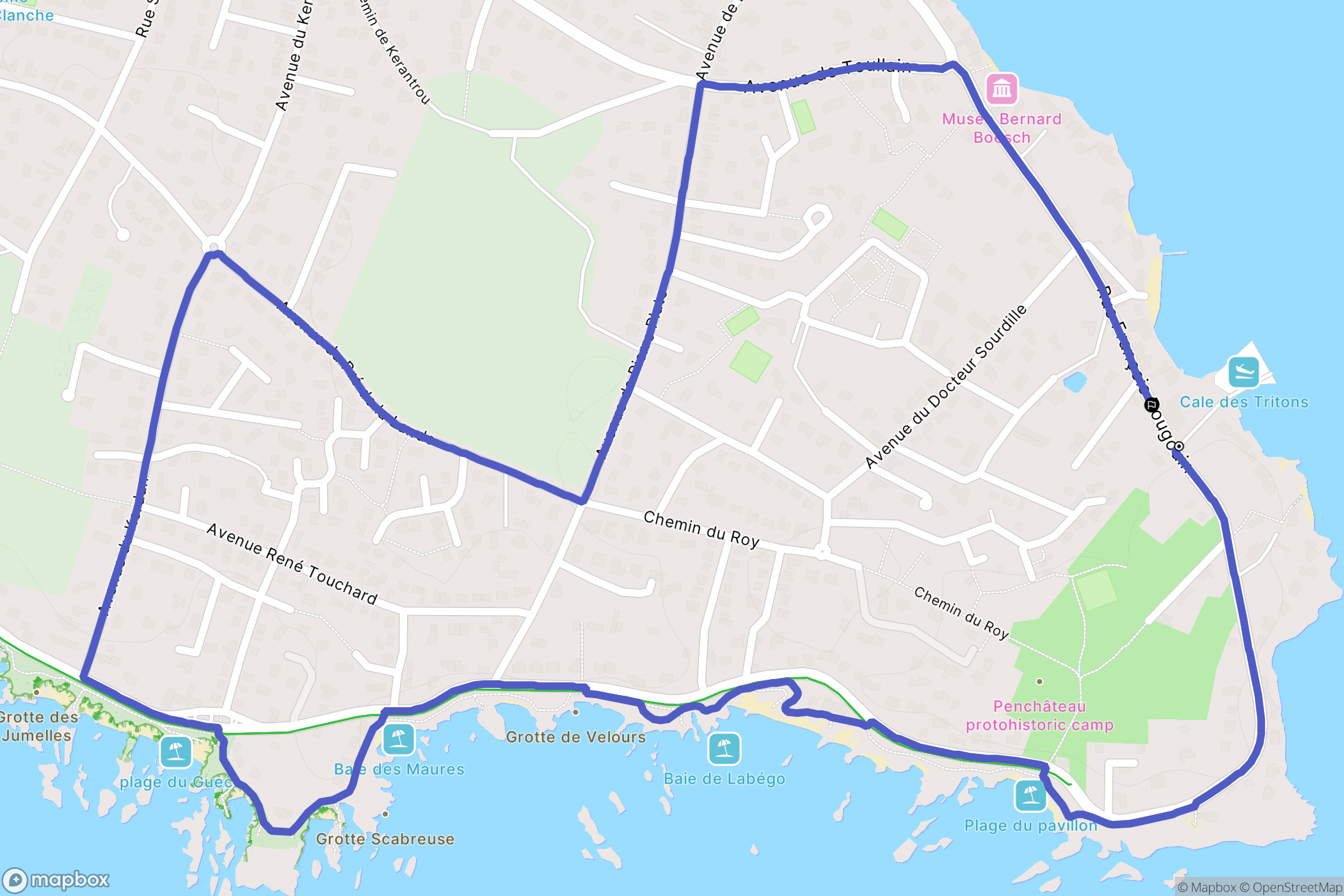 Le Pouliguen : carte du parcours de randonnée - France