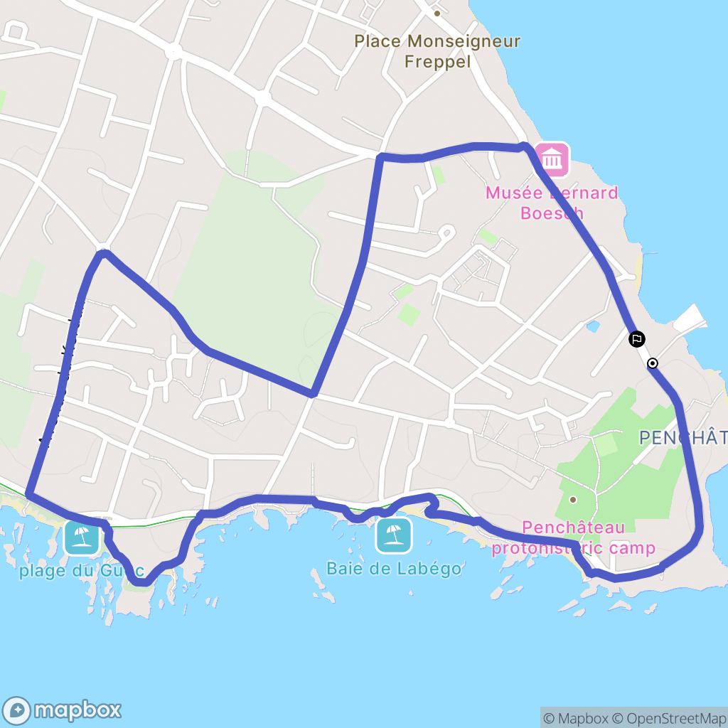 Le Pouliguen : carte du parcours de randonnée - France