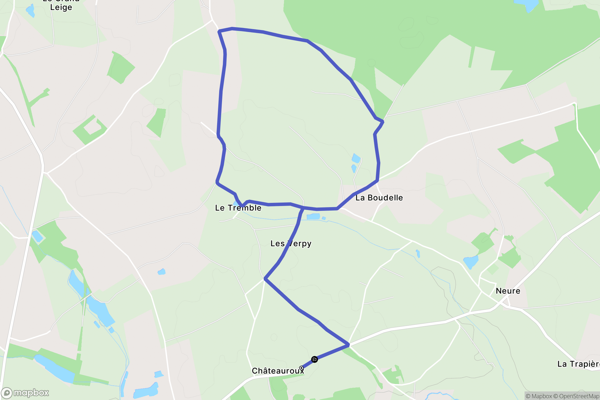 Neure : carte du parcours de randonnée - France