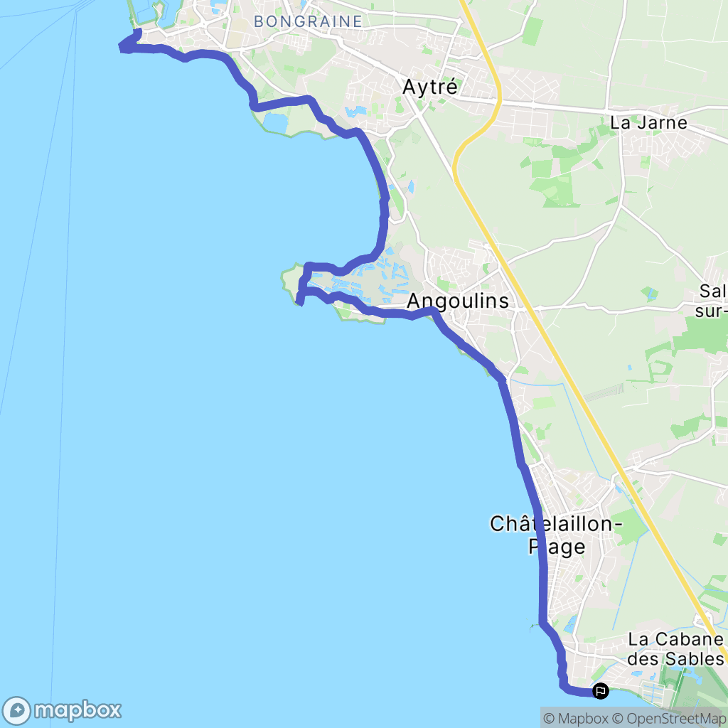 Yves : carte du parcours de randonnée - France