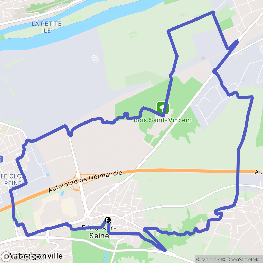 Flins-sur-Seine : carte du parcours de randonnée - France