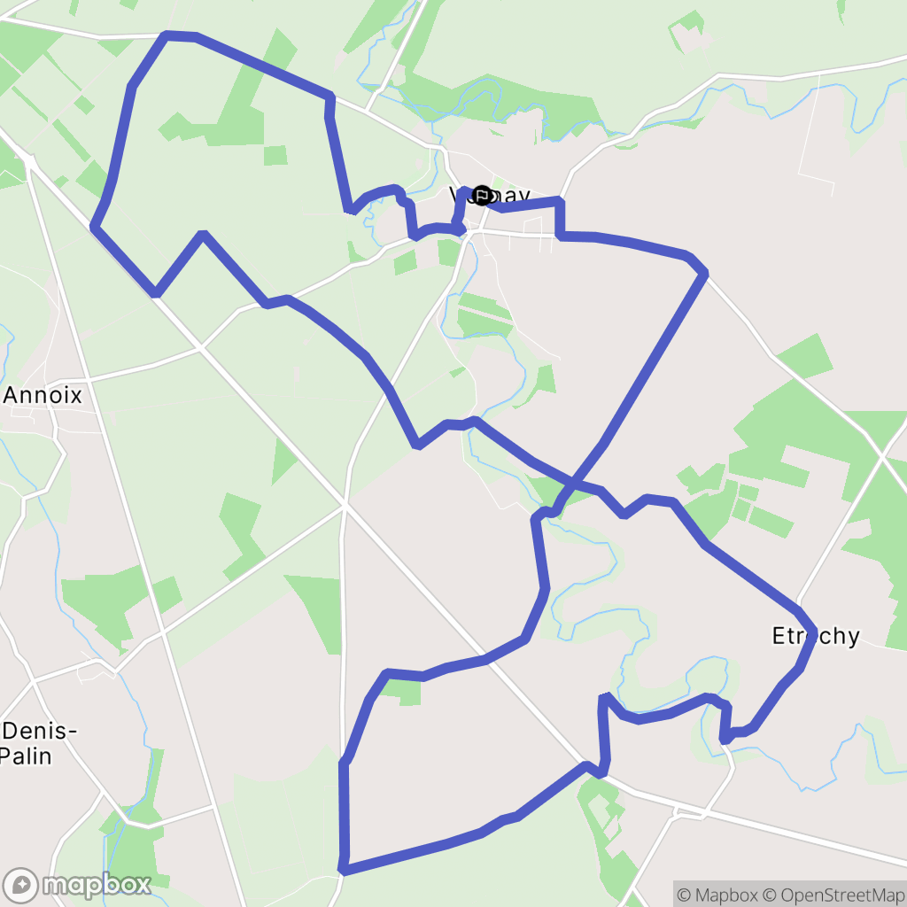 Vornay : carte du parcours de randonnée - France