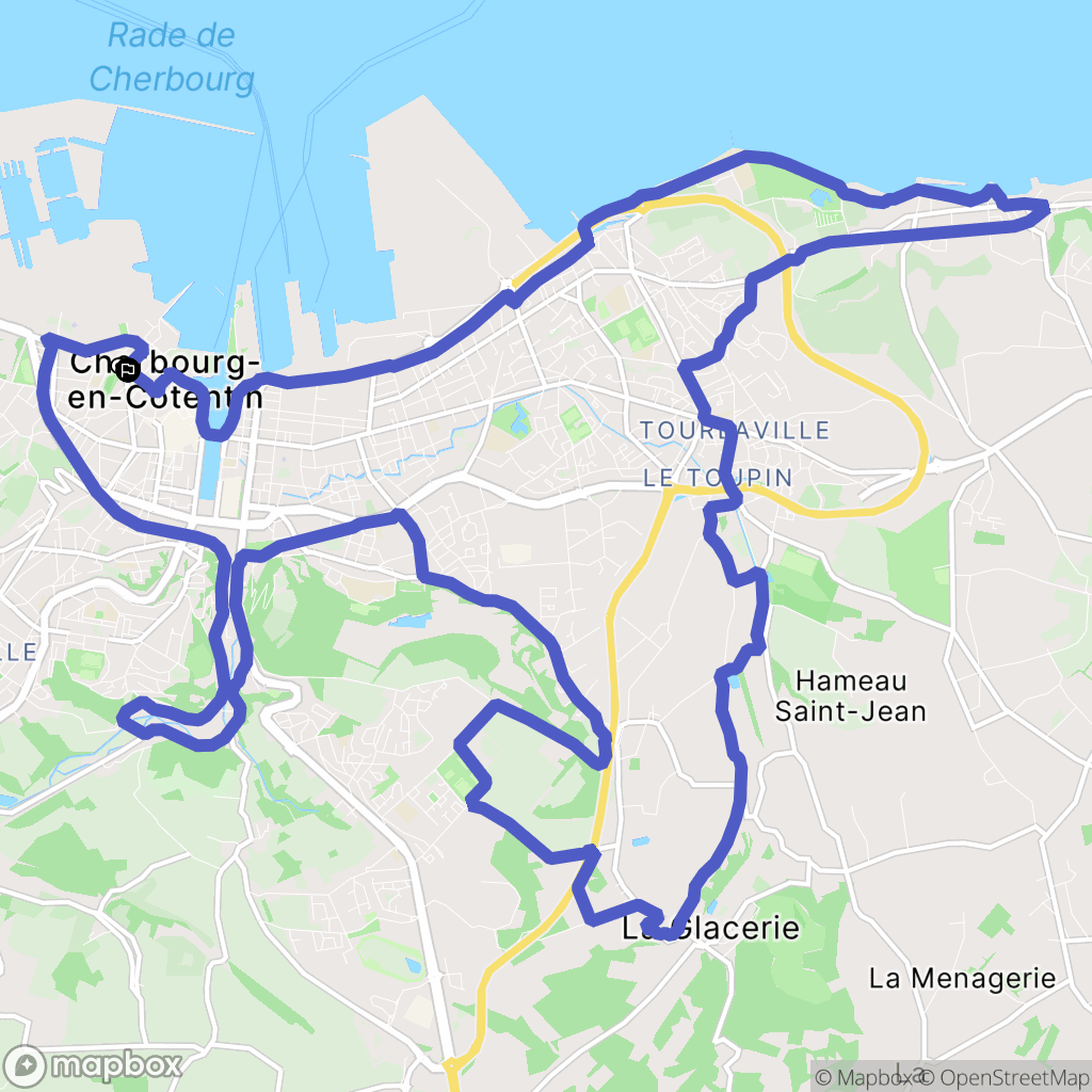 Cherbourg-en-Cotentin : carte du parcours de randonnée - France
