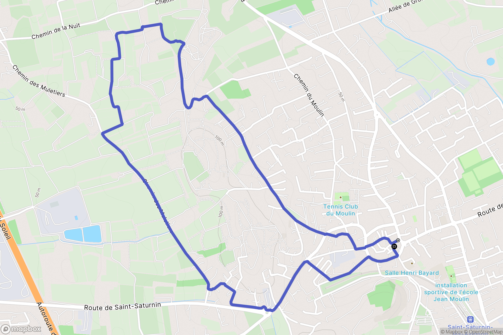 Saint-Saturnin-lès-Avignon : carte du parcours de randonnée - France