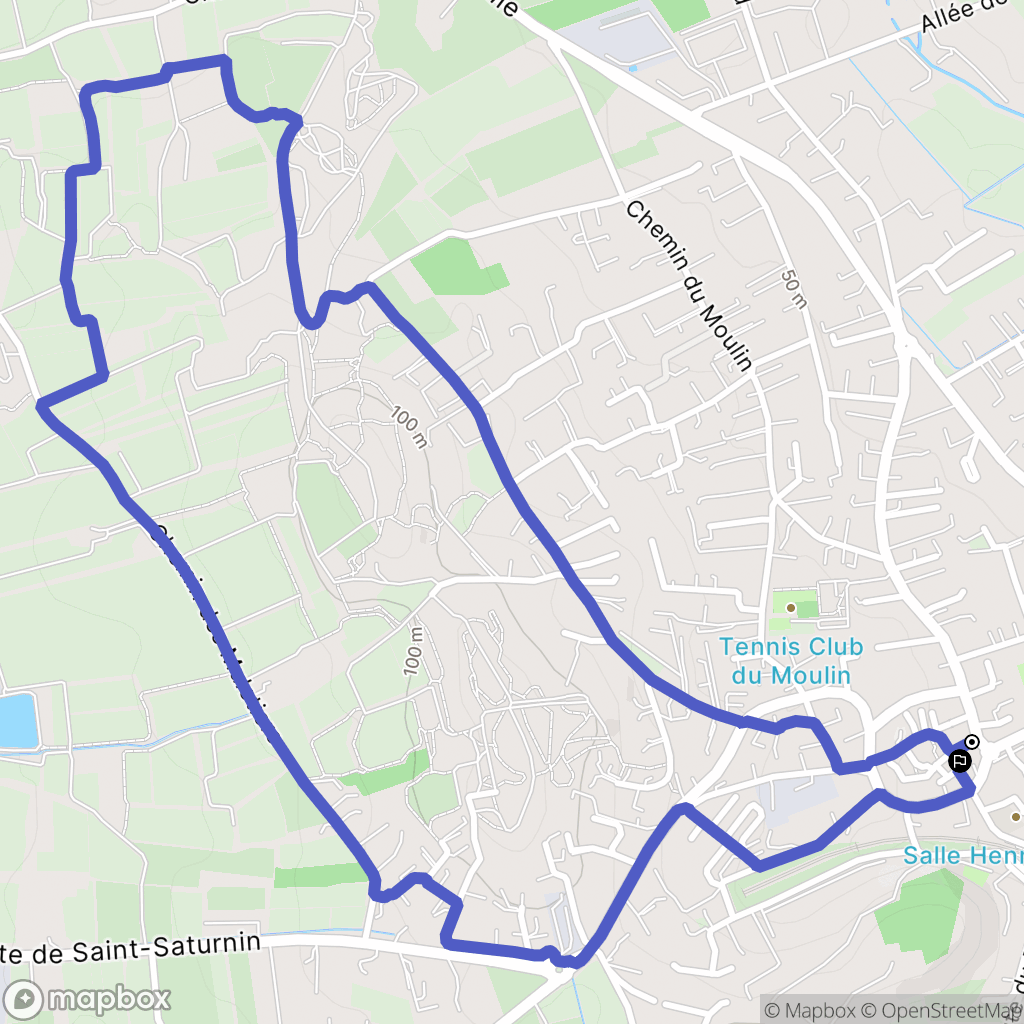 Saint-Saturnin-lès-Avignon : carte du parcours de randonnée - France