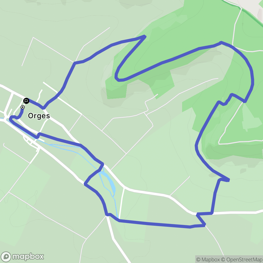 Orges : carte du parcours de randonnée - France