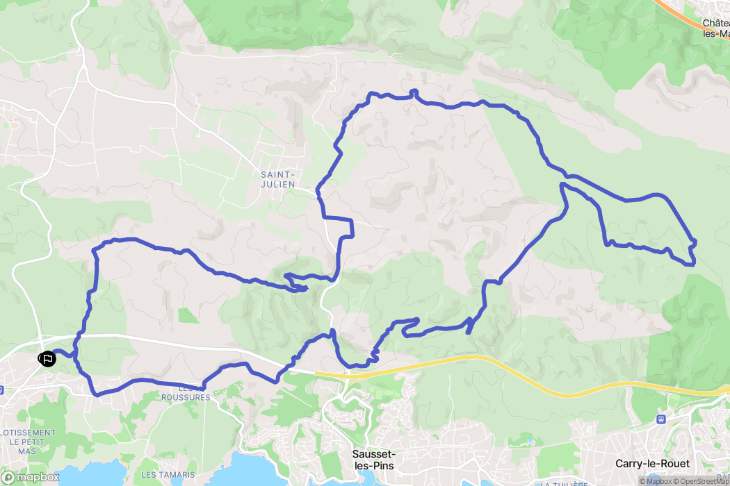Martigues : carte du parcours de randonnée - France