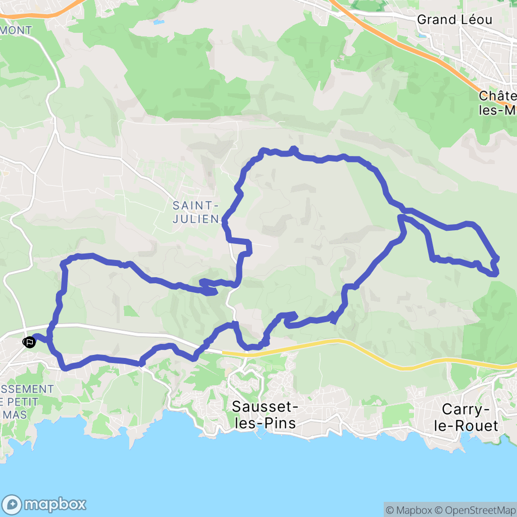 Martigues : carte du parcours de randonnée - France