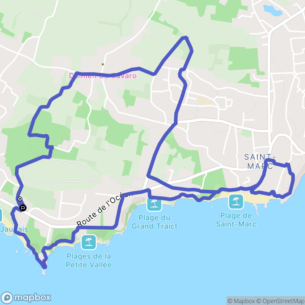 Saint-Nazaire : carte du parcours de randonnée - France