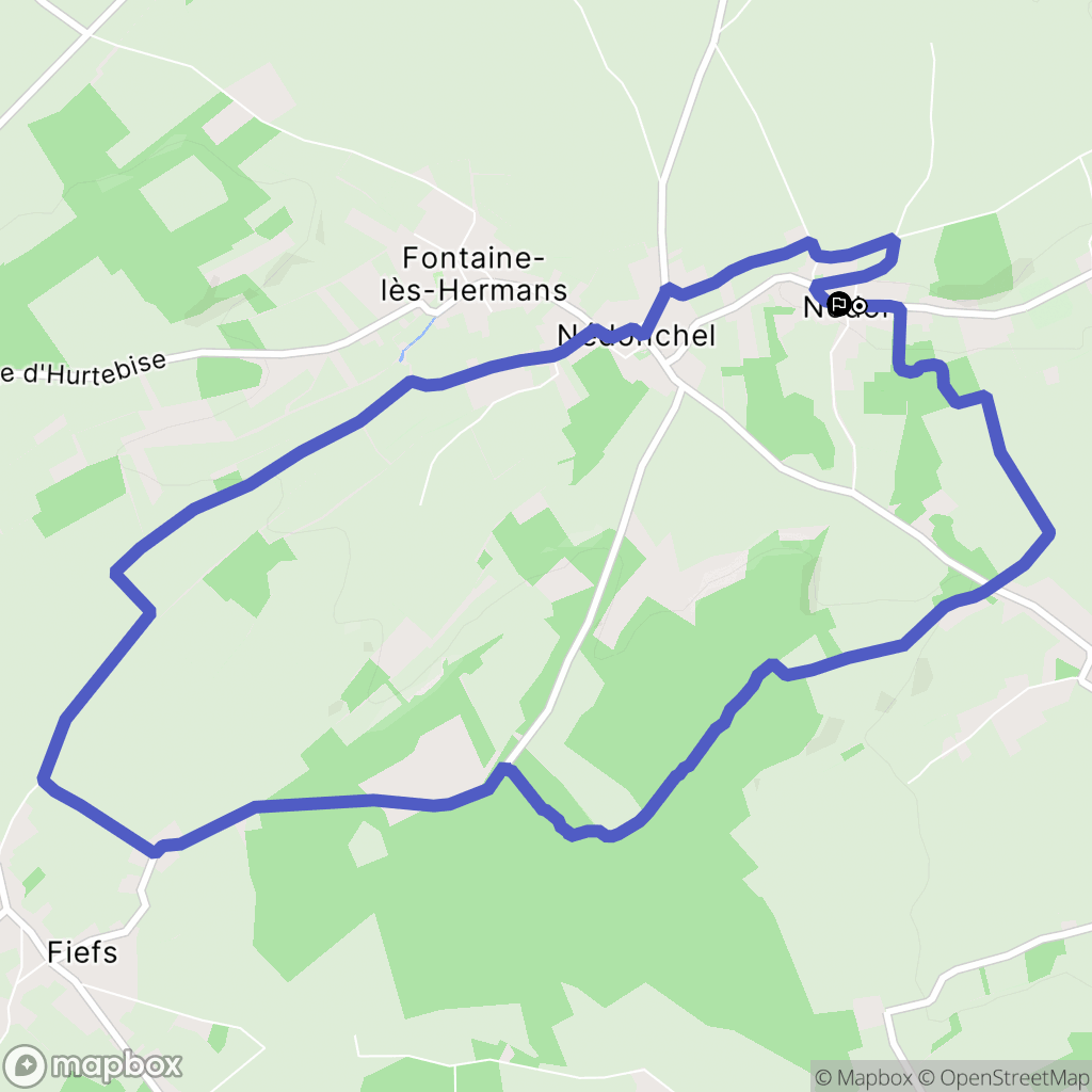 Nédon : carte du parcours de randonnée - France