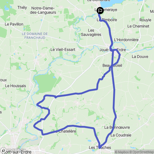 Joué-sur-Erdre : carte du parcours de randonnée - France