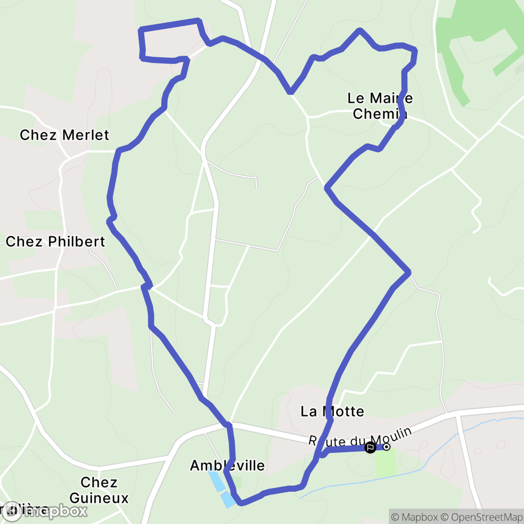 Lignières-Ambleville : carte du parcours de randonnée - France