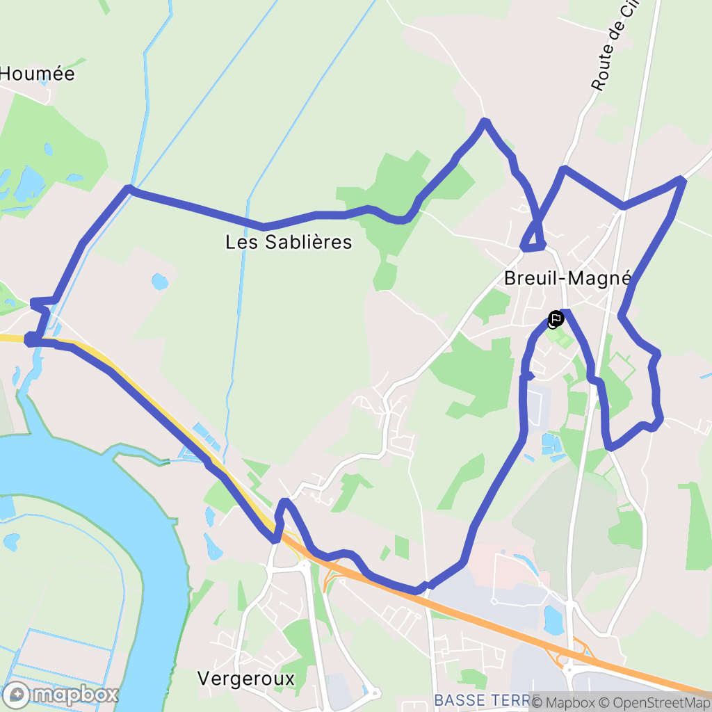 Breuil-Magné : carte du parcours de randonnée - France