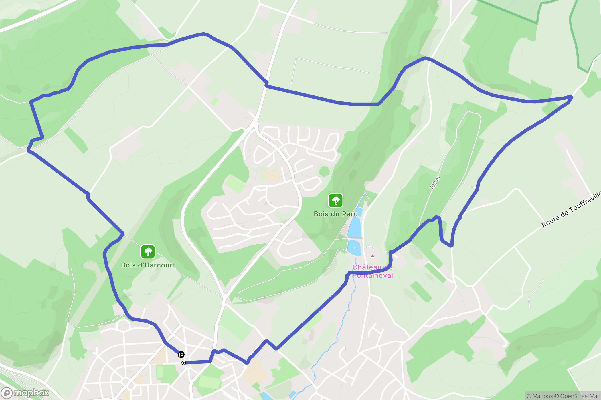 Port-Jérôme-sur-Seine : carte du parcours de randonnée - France