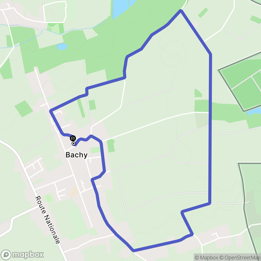 Bachy : carte du parcours de randonnée - France