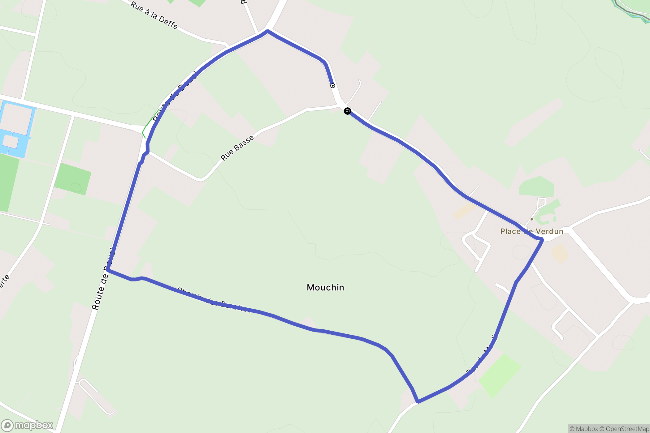 Mouchin : carte du parcours de randonnée - France
