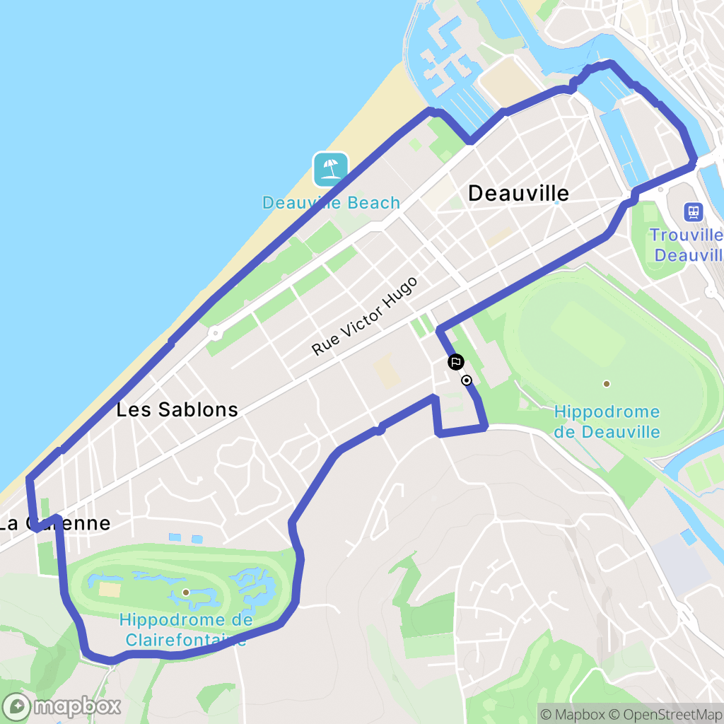 Deauville : carte du parcours de randonnée - France