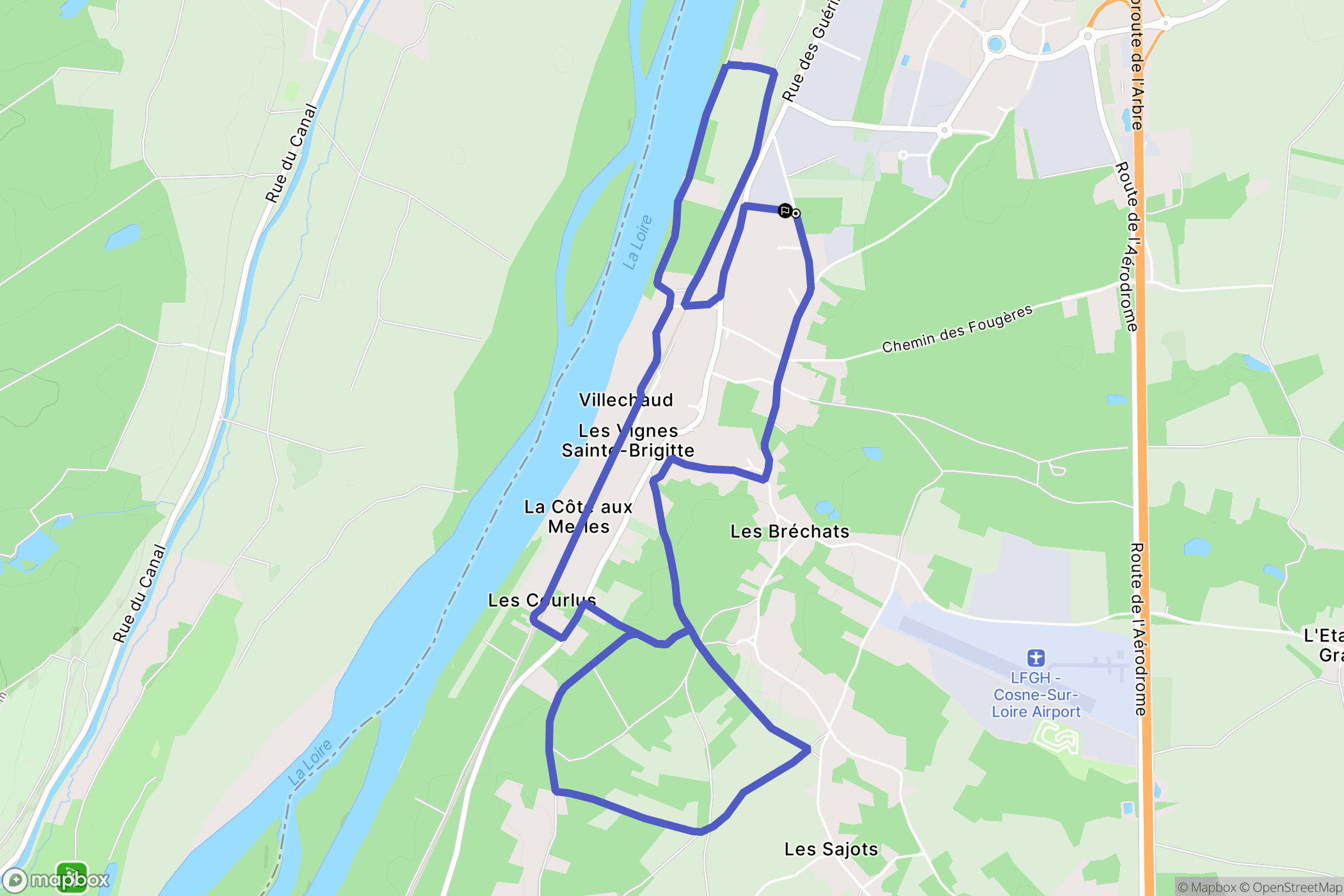 Cosne-Cours-sur-Loire : carte du parcours de randonnée - France