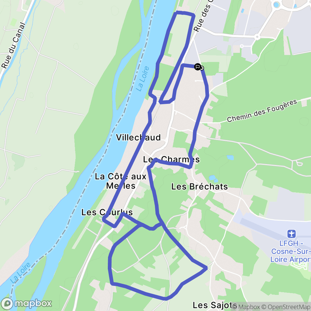 Cosne-Cours-sur-Loire : carte du parcours de randonnée - France