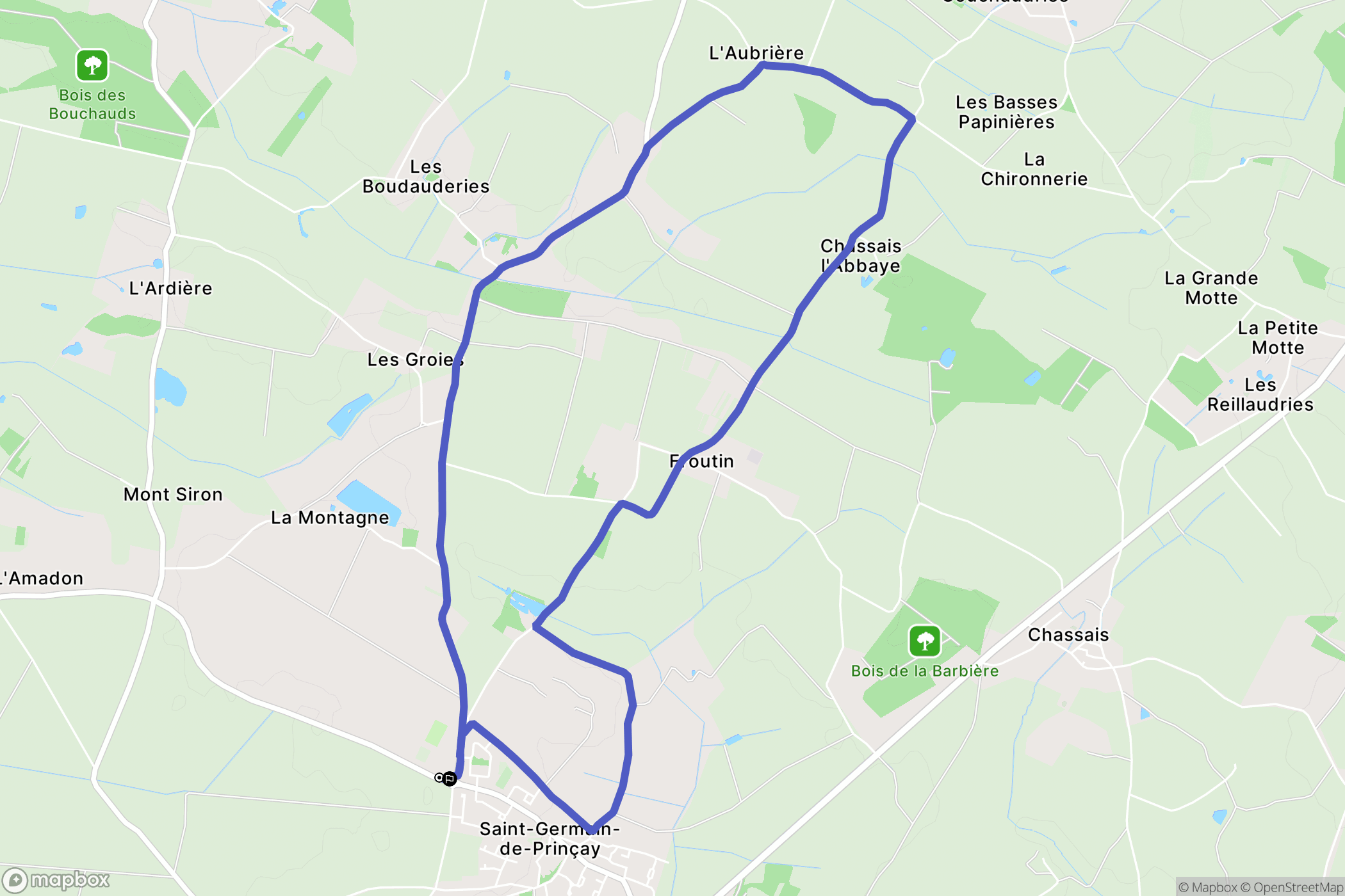 Saint-Germain-de-Prinçay : carte du parcours de randonnée - France