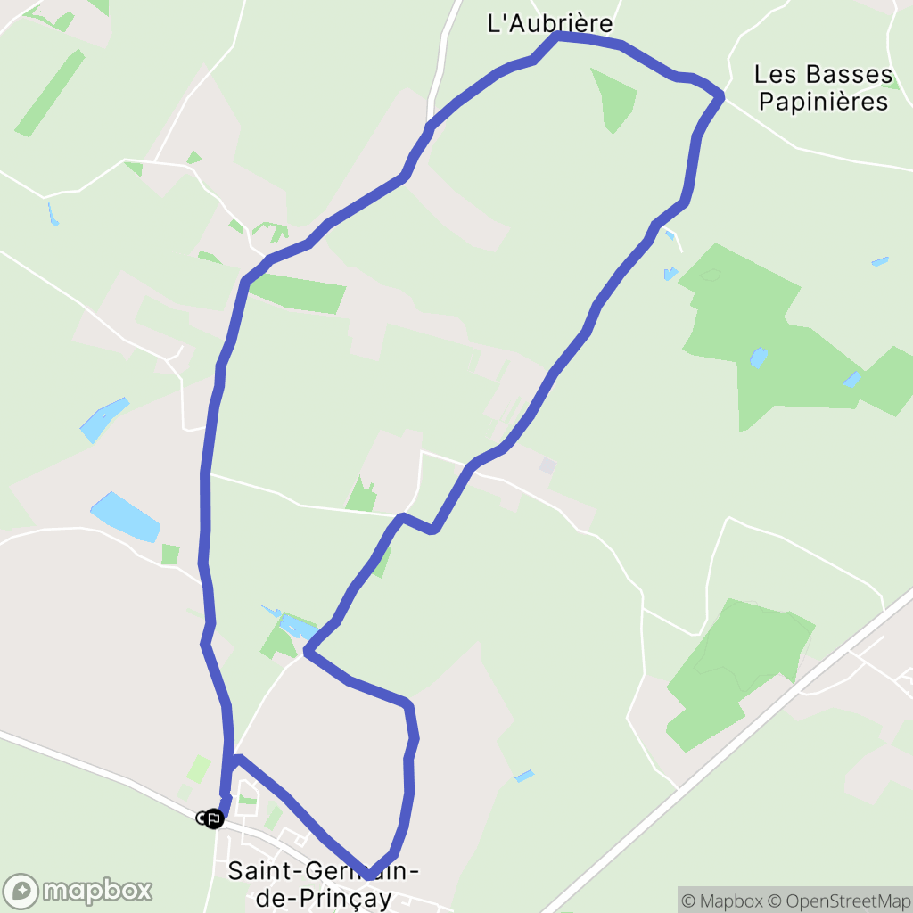 Saint-Germain-de-Prinçay : carte du parcours de randonnée - France