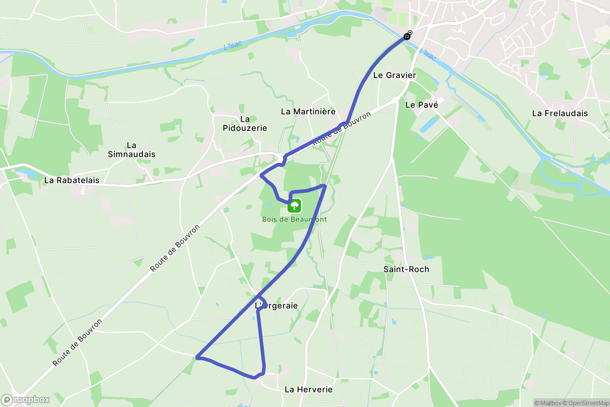 Blain : carte du parcours de randonnée - France