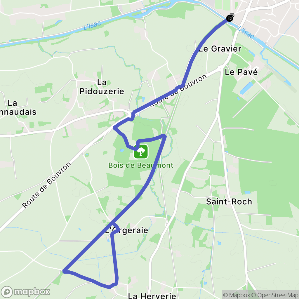 Blain : carte du parcours de randonnée - France