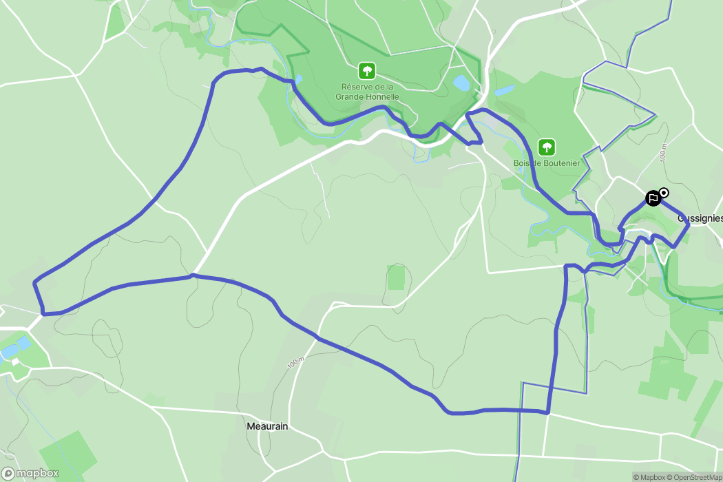 Gussignies : carte du parcours de randonnée - France