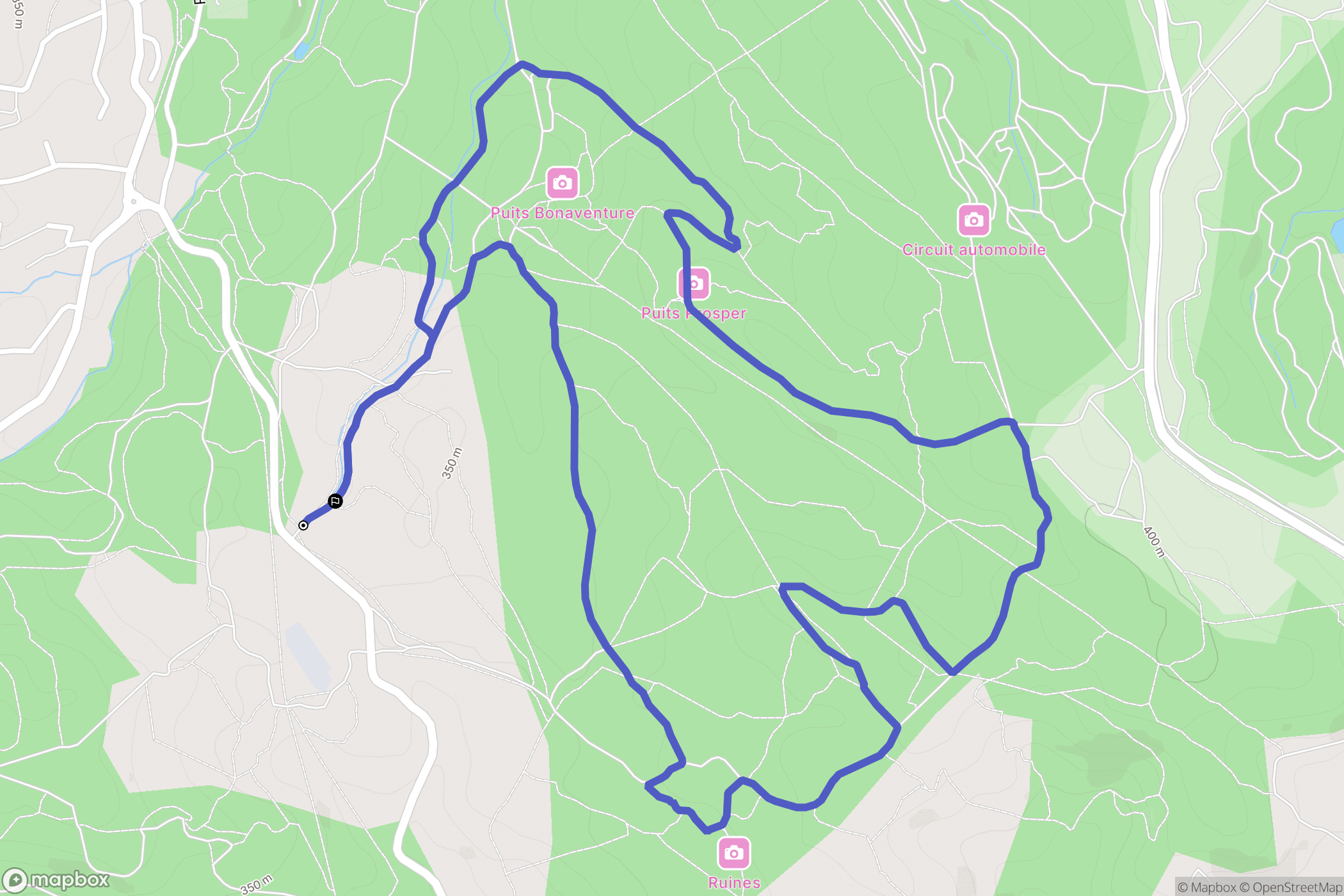 Saint-Savournin : carte du parcours de randonnée - France