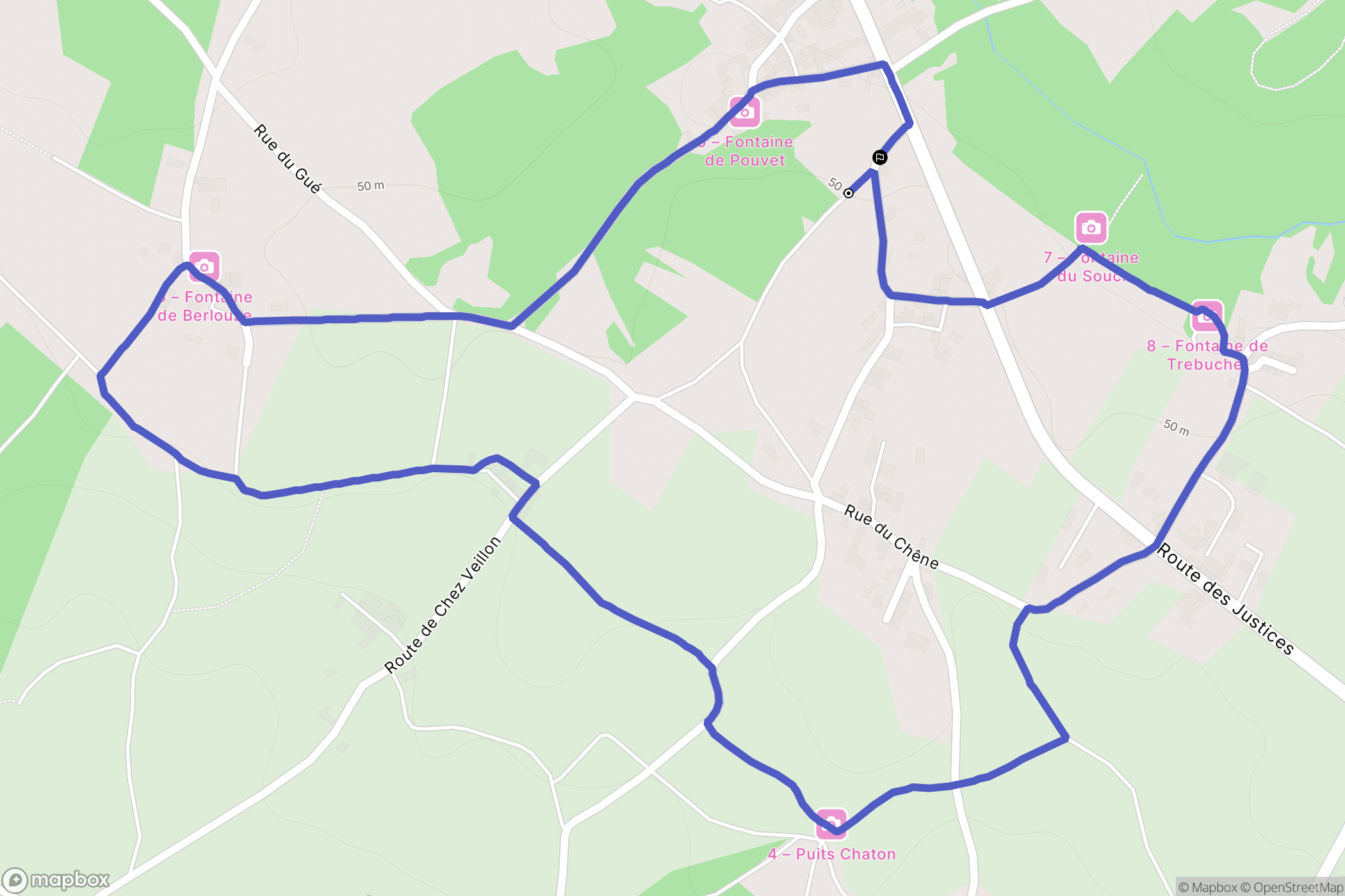 Burie : carte du parcours de randonnée - France
