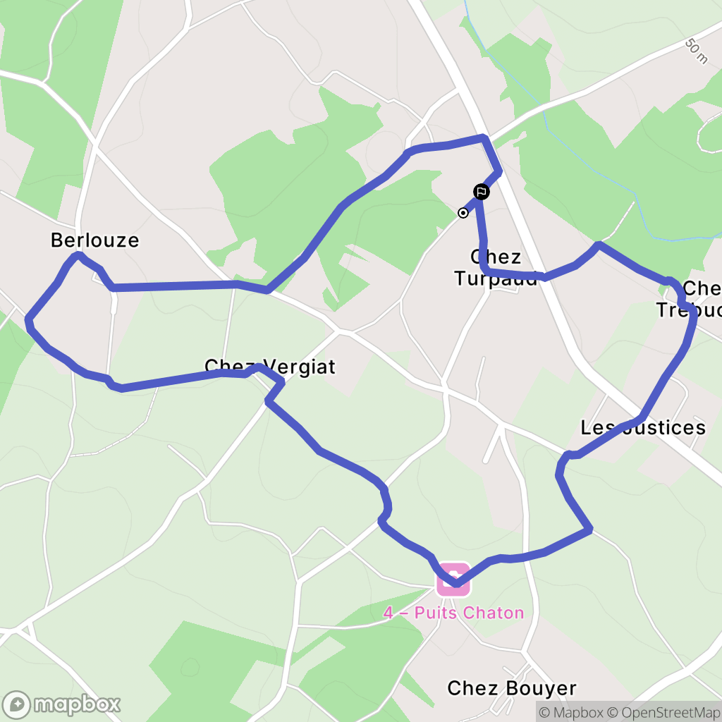 Burie : carte du parcours de randonnée - France
