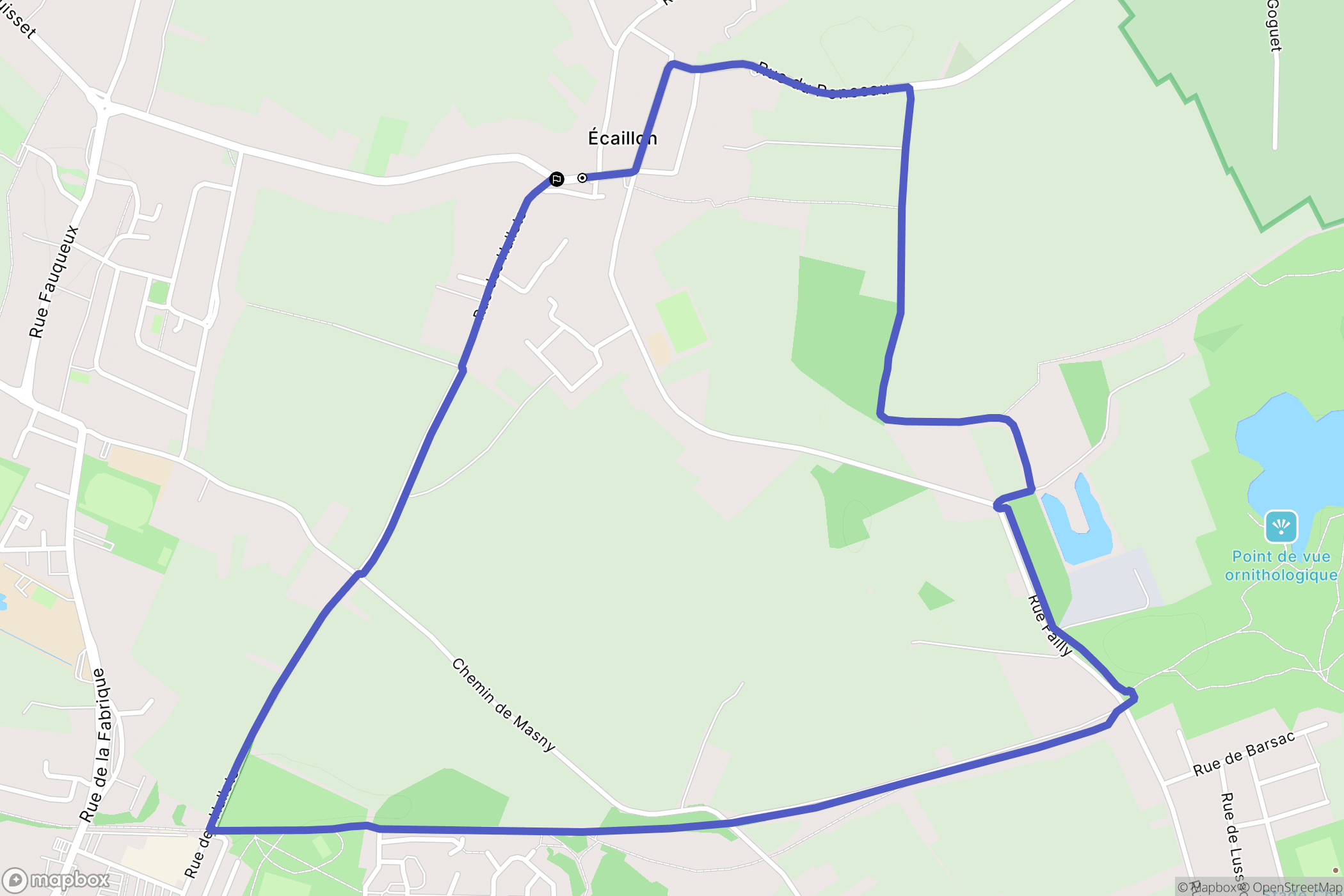 Ecaillon : carte du parcours de randonnée - France