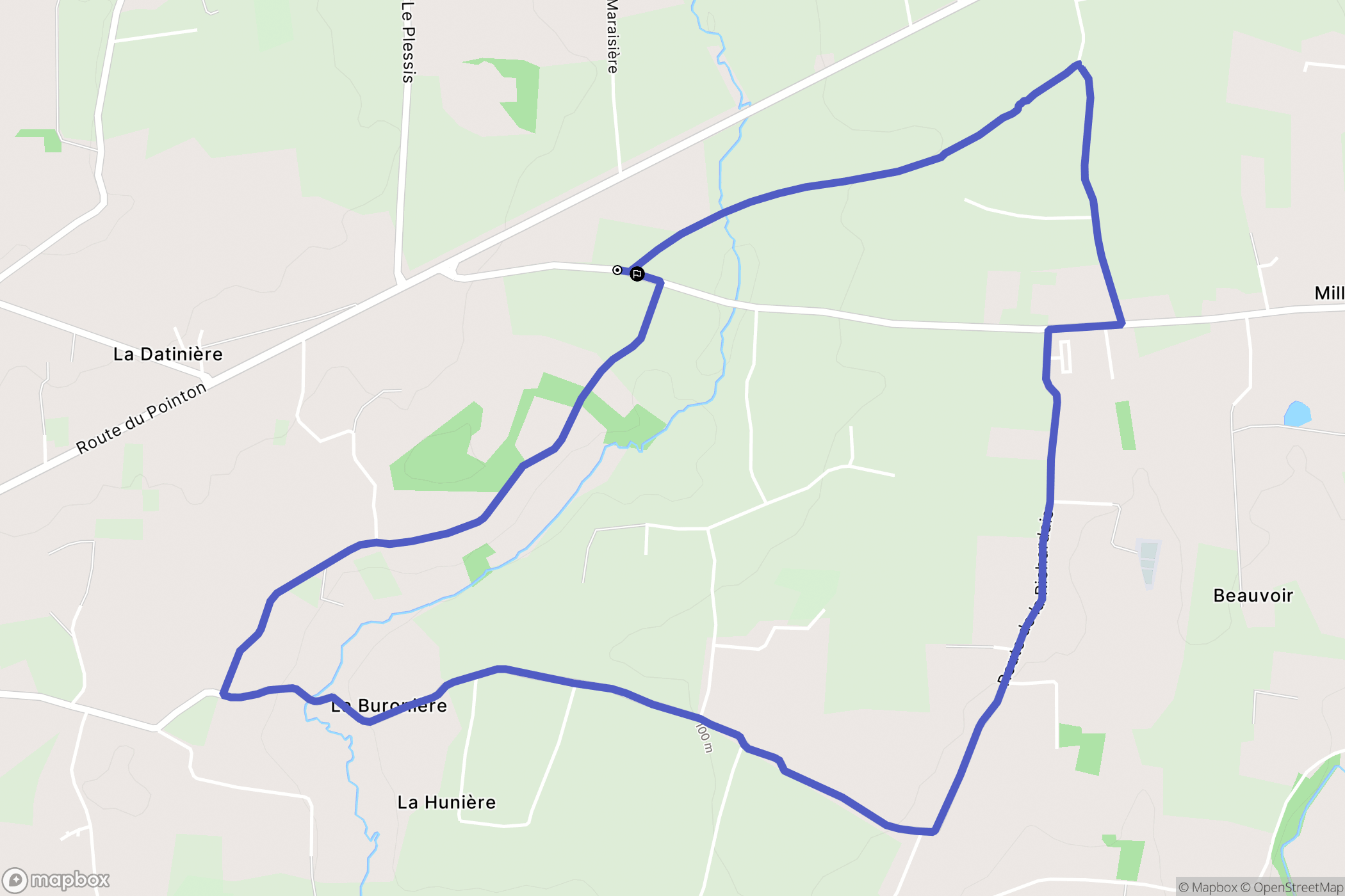 Grandparigny : carte du parcours de randonnée - France