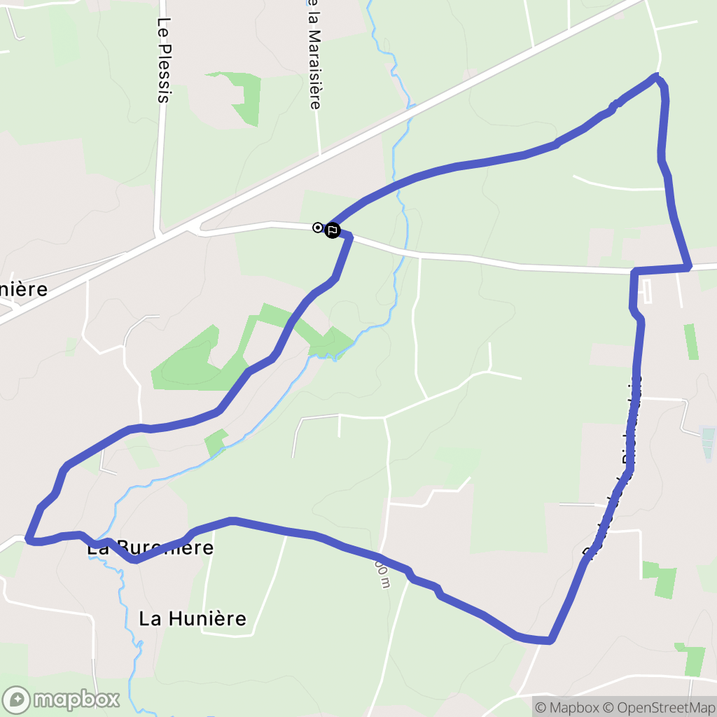 Grandparigny : carte du parcours de randonnée - France