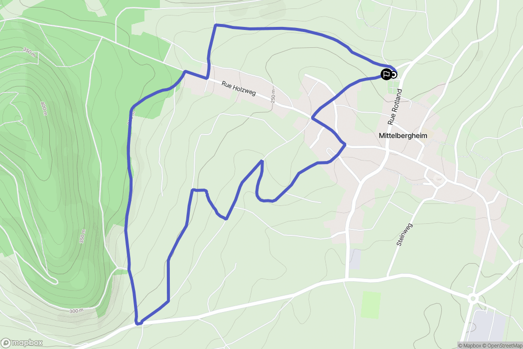Mittelbergheim : carte du parcours de randonnée - France