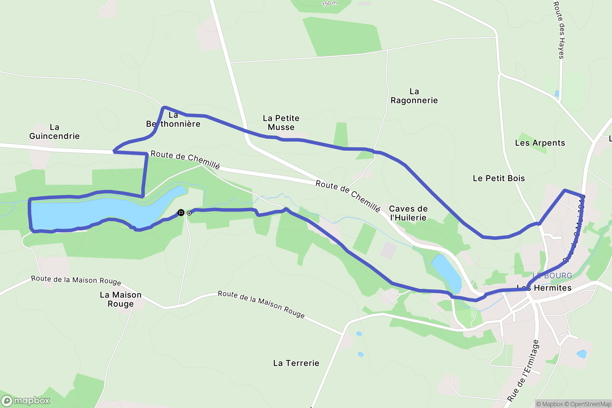 Les Hermites : carte du parcours de randonnée - France