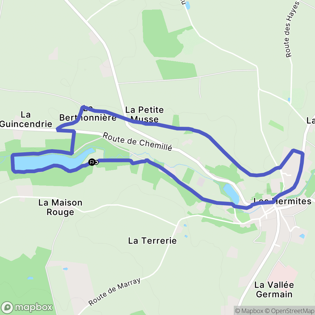 Les Hermites : carte du parcours de randonnée - France