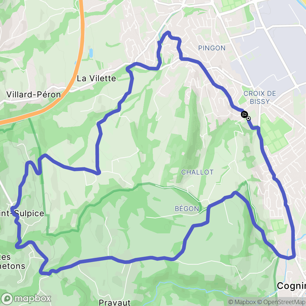 Chambéry : carte du parcours de randonnée - France