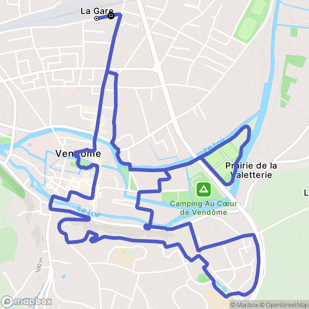 Vendôme : carte du parcours de randonnée - France