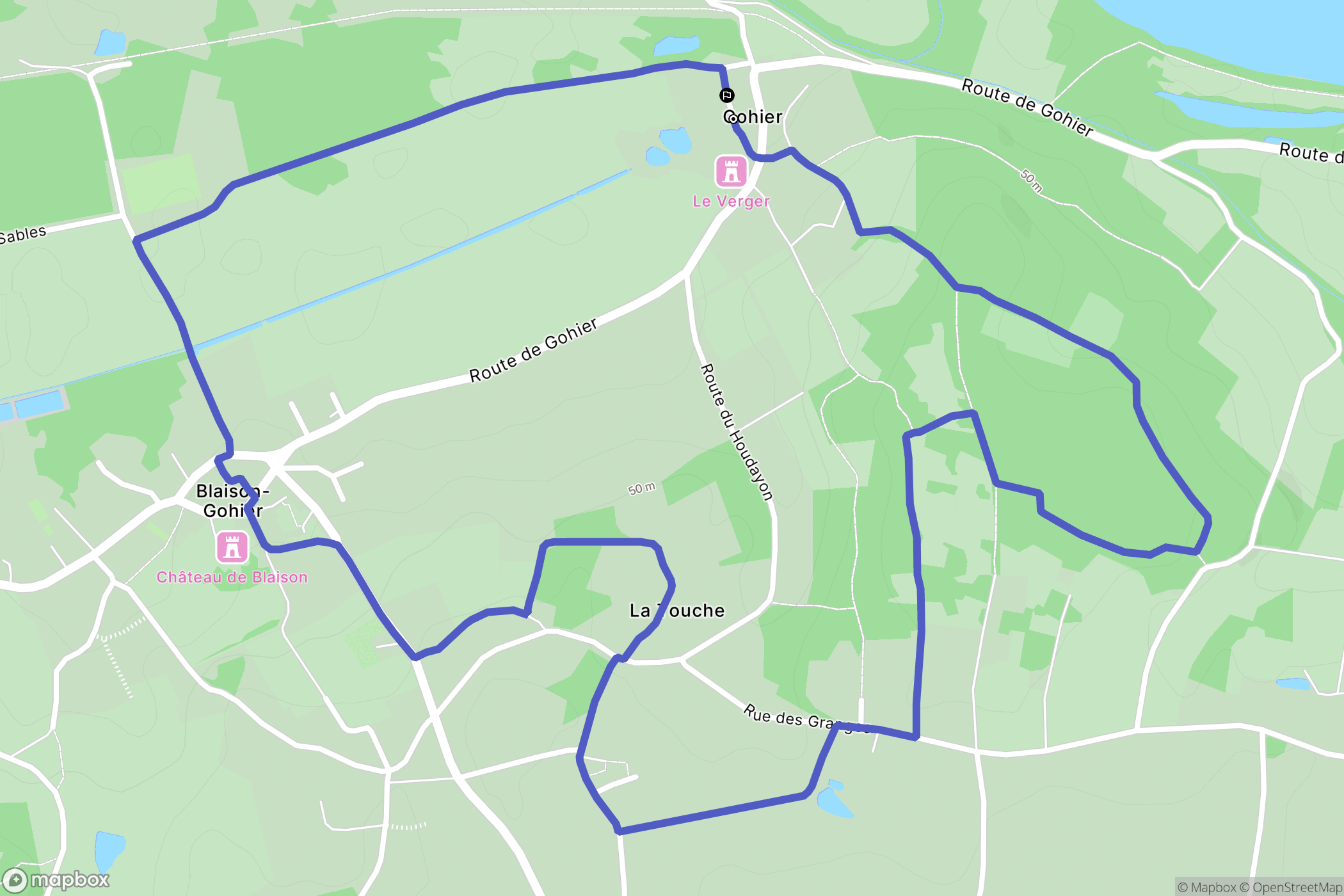 Blaison-Saint-Sulpice : carte du parcours de randonnée - France