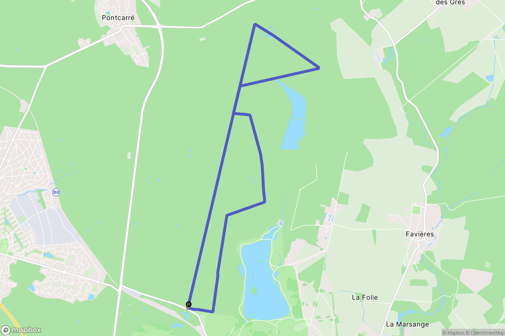 Gretz-Armainvilliers : carte du parcours de randonnée - France