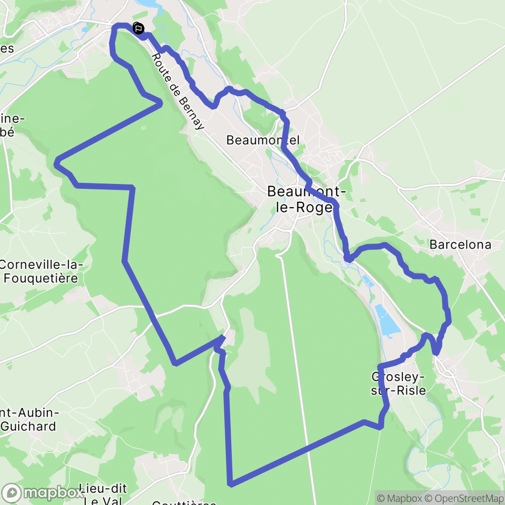 Launay : carte du parcours de randonnée - France